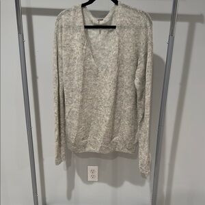 Free People Gray V-Neck Sweater